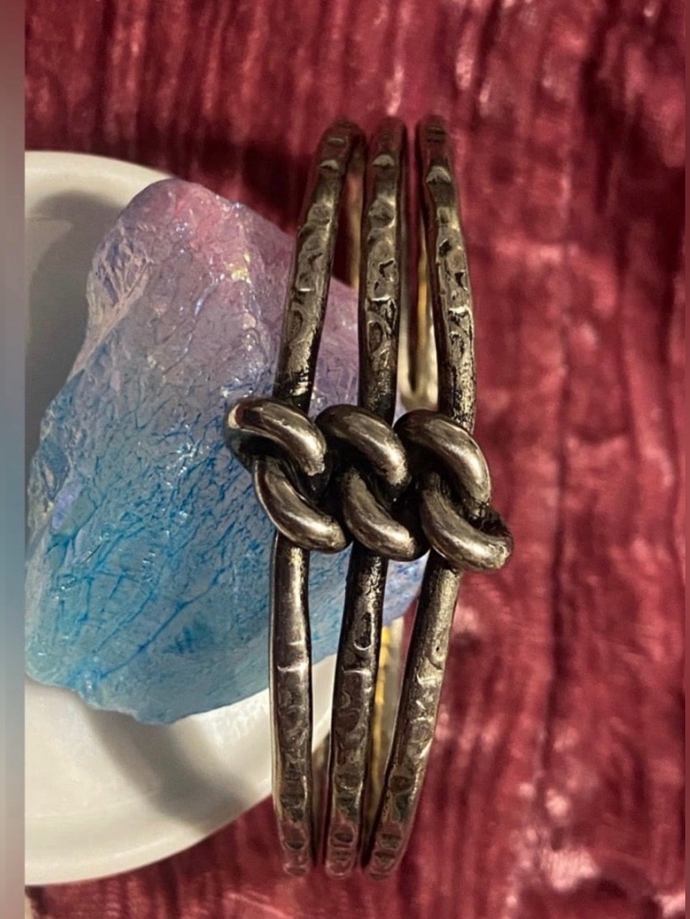 Vintage Knot Silver Tone Cuff Bracelet #6658